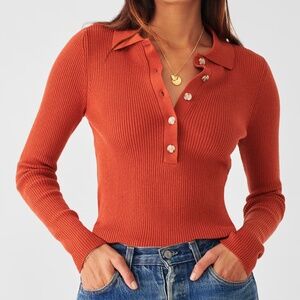 Faherty Mikki Polo Sweater, Size S